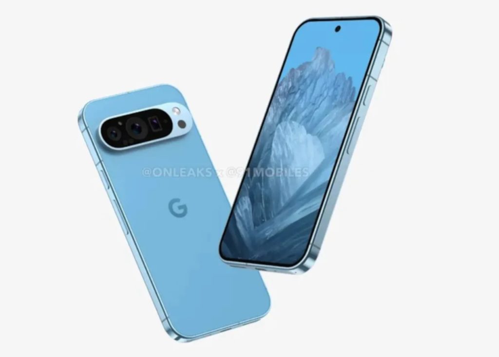 Google Pixel 9 Render Leaks Front and Back, blue color